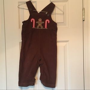 Christmas overalls with gingerbread men